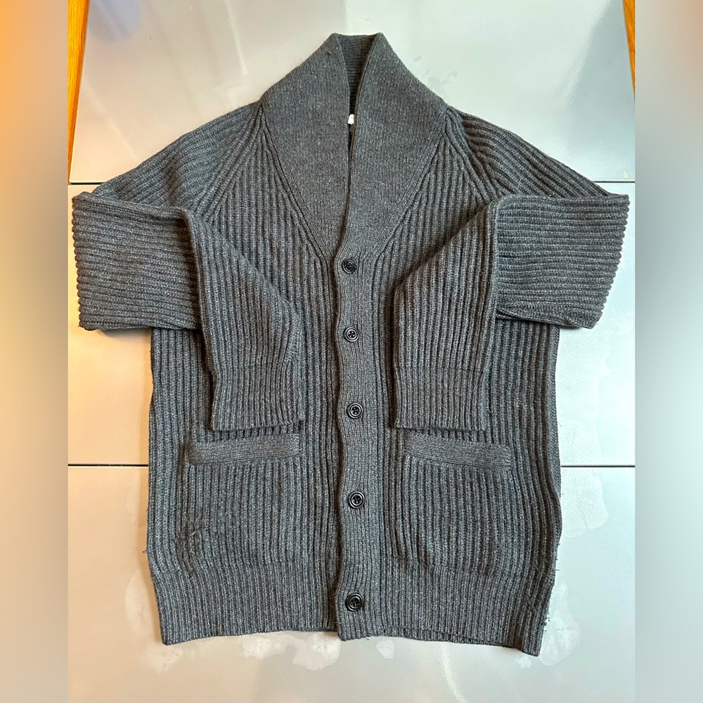 100% thick cashmere shawl neck cardigan